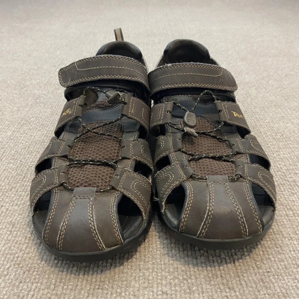 Teva Sandals Mens Size 12 Brown Closed Toe ShocPad Hiking Slip On 1001116